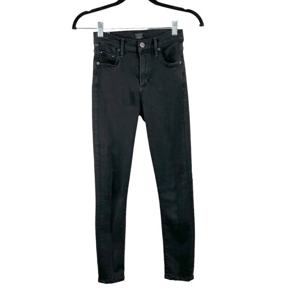 Citizens Of Humanity Denim - Citizens of Humanity Rocket Petite Mid Rise Skinny Black Stretch Denim Jeans 24W